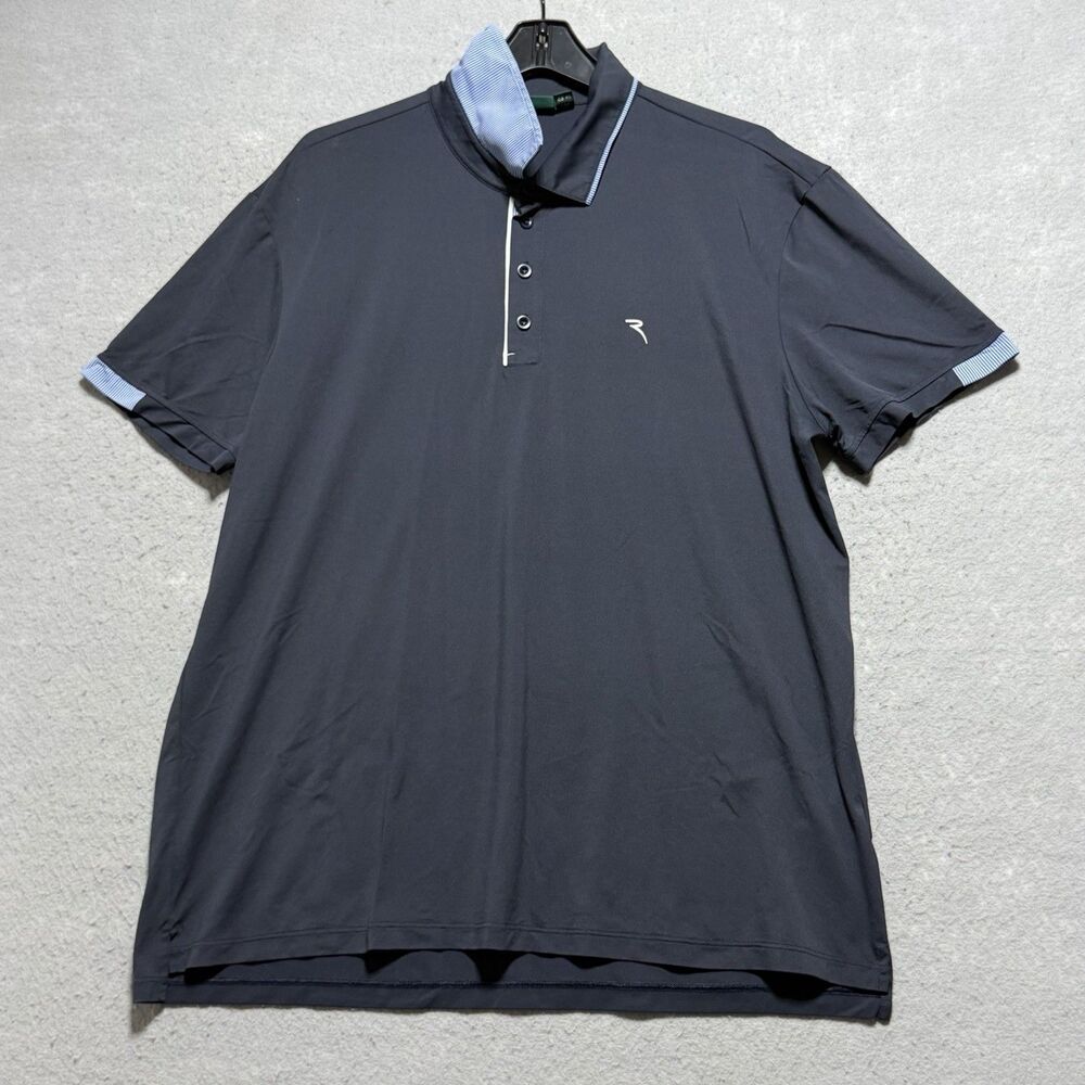 Redvanly Polo Shirt Men’s XXL Navy Blue Performance Golf Athletic Short Sleeve